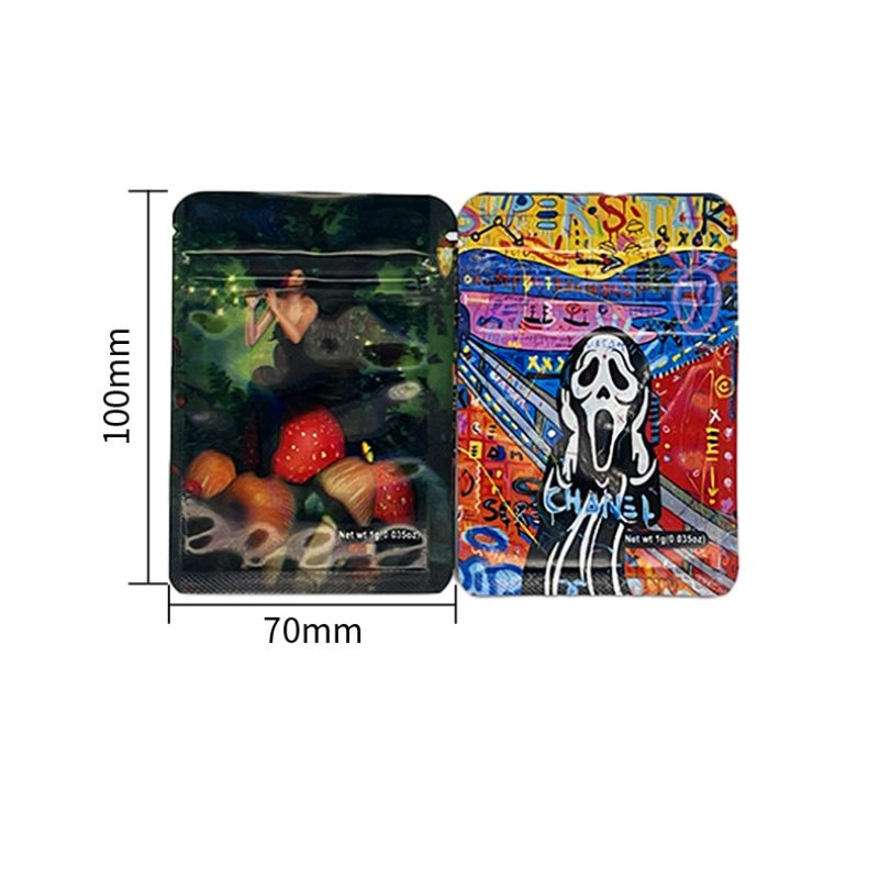 Mylar Weed Bags | 3.5g With Zipper | Artistic Design